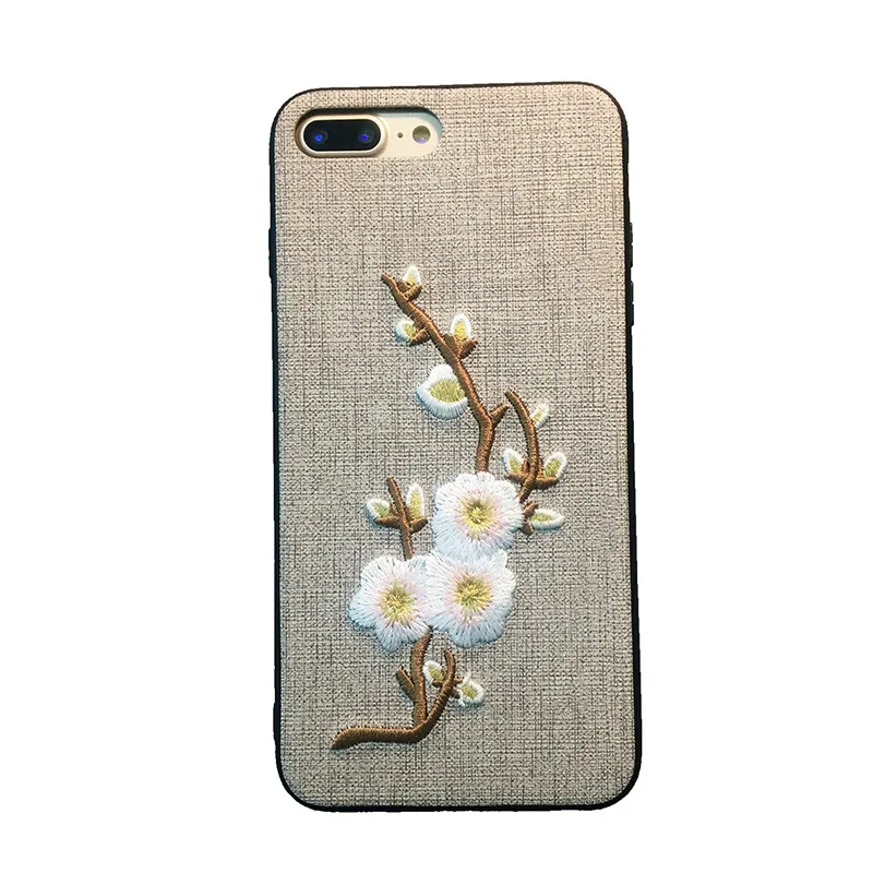 Для iPhone XS MAX XR X 8 Plus 7 Plus 6 S Plus 6 Plus защитный чехол с вышитым цветком