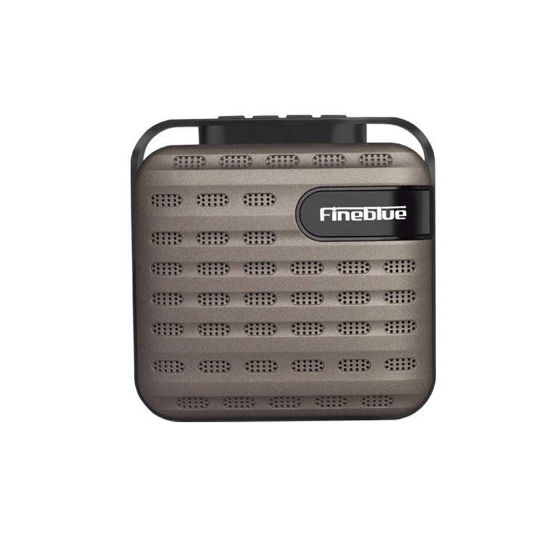 Fineblue Металл Bluetooth динамик портативный сабвуфер Музыка Поддержка TWS bluetooth аудио приемник беспроводной звонок handfree колонки - Цвет: Коричневый