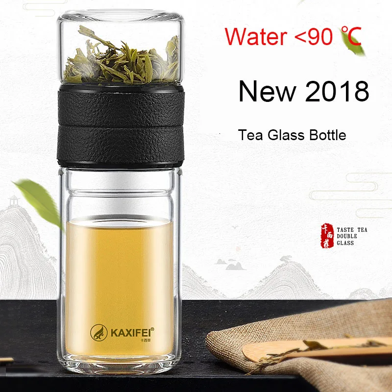 ZOOOBE с двойными стенками моя стеклянная бутылка для воды разделитель воды для чая заварочный фильтр из нержавеющей стали питьевая вода для бутылок