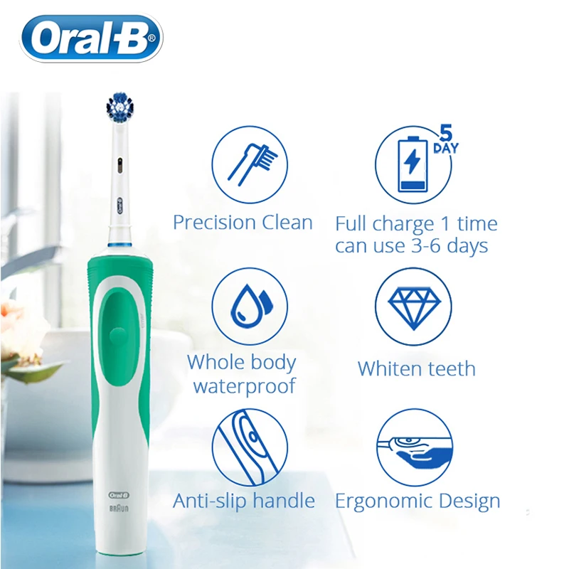 Oral B Vitality Electric Toothbrush Rechargeable Precision Cleanin Whitening Toothbrush Waterproof 2 Mintes Timer Teeth Brush Oral B Vitality Electric Toothbrush Rechargeable Precision Cleanin Whitening Toothbrush Waterproof 2 Mintes Timer Teeth Brush