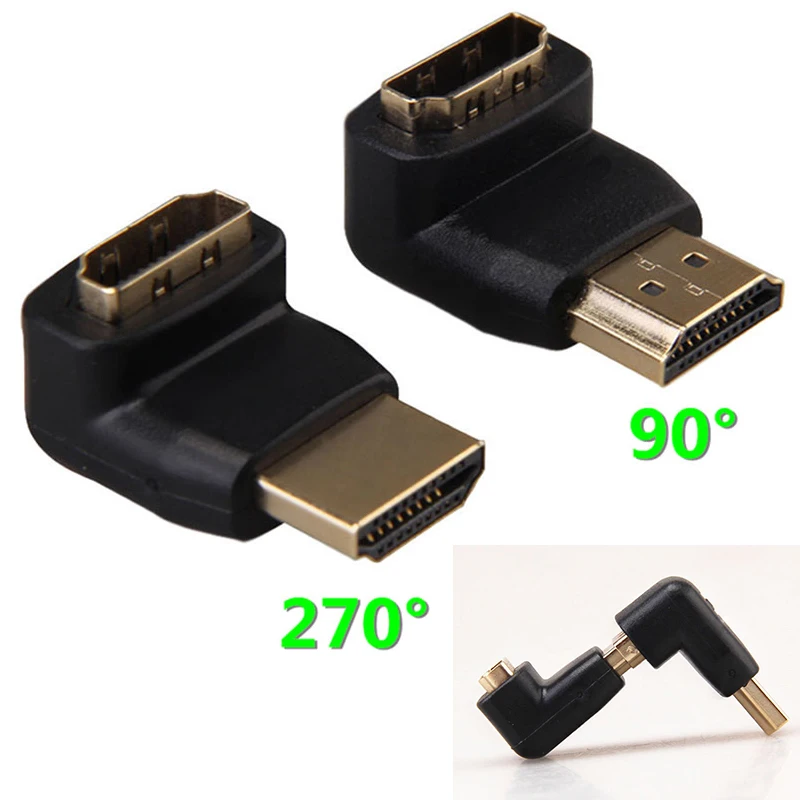 Onsale 1 пара 90 + 270 уровень hdmi-адаптера профессиональный разъем HDMI под 90 градусов мужской и женский разъем поддерживает 1080P HDTV Mayitr