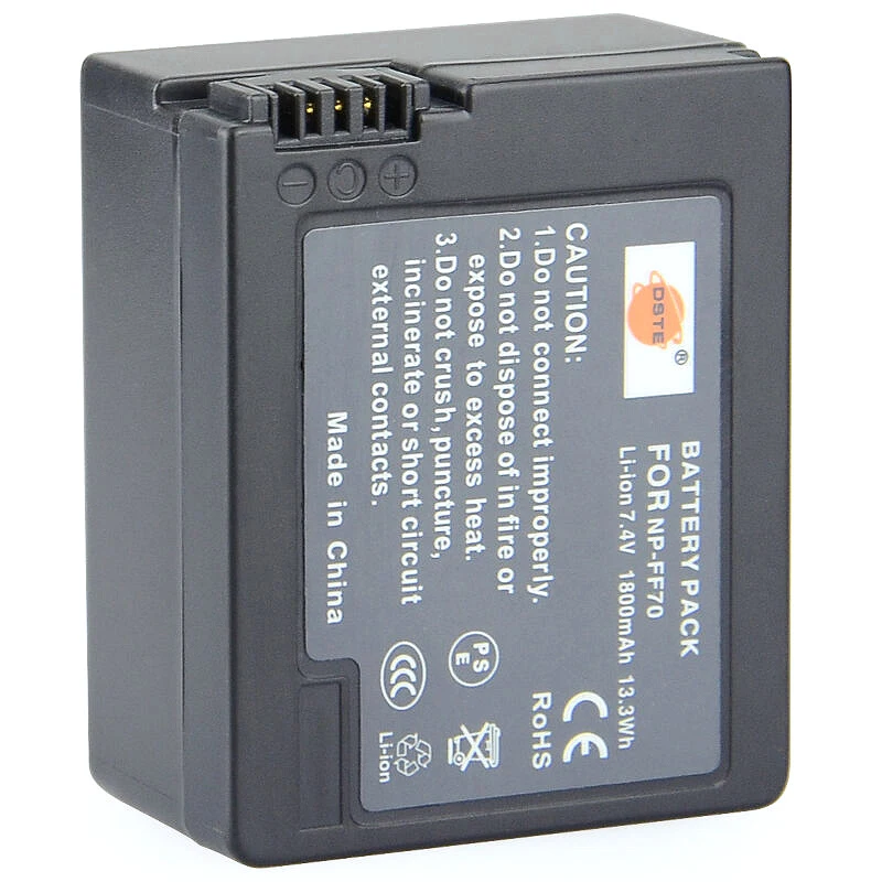 2* DSTE 1800 мАч NP-FF70 Батарея+ 1* ЖК-дисплей Зарядное устройство для sony DCR-HC1000 DCR-HC1000E DCR-IP1E DCR-IP1K DCR-IP200K DCR-IP210E DCR-IP220