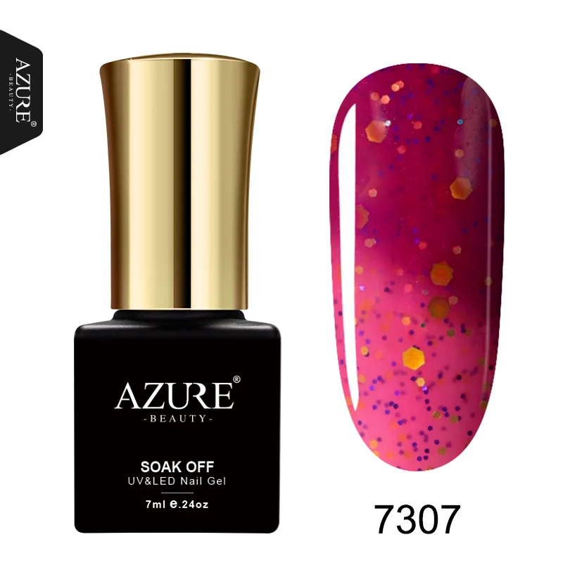 AZURE BEAUTY, меняющий температуру, Гель-лак для ногтей, термальная эмаль, Гель-лак es, впитывается, УФ, лазурный Гель-лак - Цвет: 7307