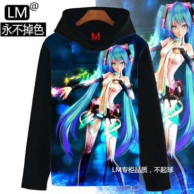 Аниме Вокалоид Косплей Miku толстовки японские мужские и женские Осенняя зимняя одежда плюс бархатные модные толстовки - Цвет: Оранжевый