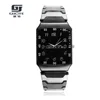 Montre à Quartz pour hommes et femmes, accessoire de marque de luxe, montre à Quartz rectangulaire avec bracelet en acier inoxydable, tenue d'affaires et sport ► Photo 1/6