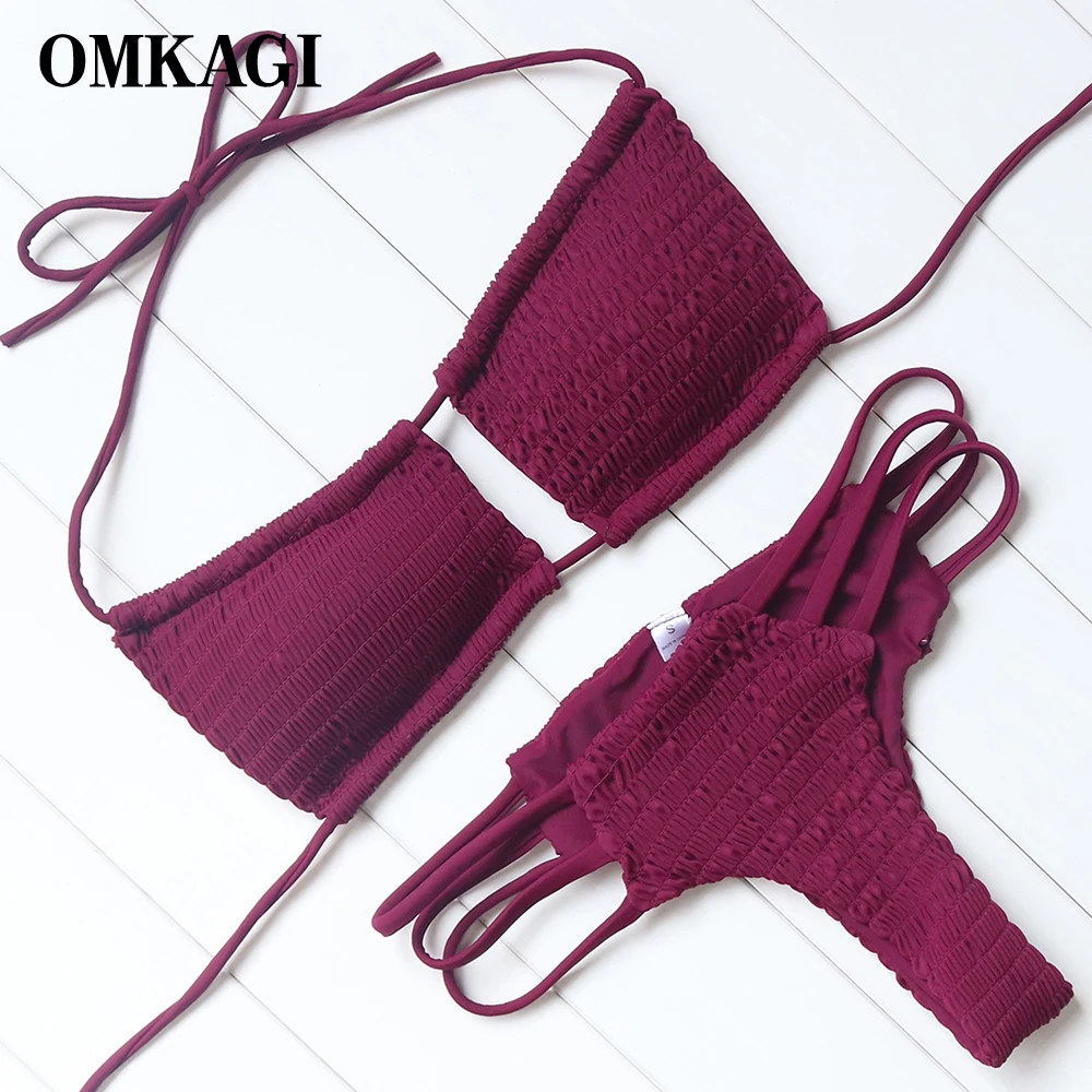 OMKAGI Swimsuit Swimwear Women Biquinis Push Up Bikinis Set Swimming Bathing Suit Beachwear Maillot De Bain Femme Bikinis Women