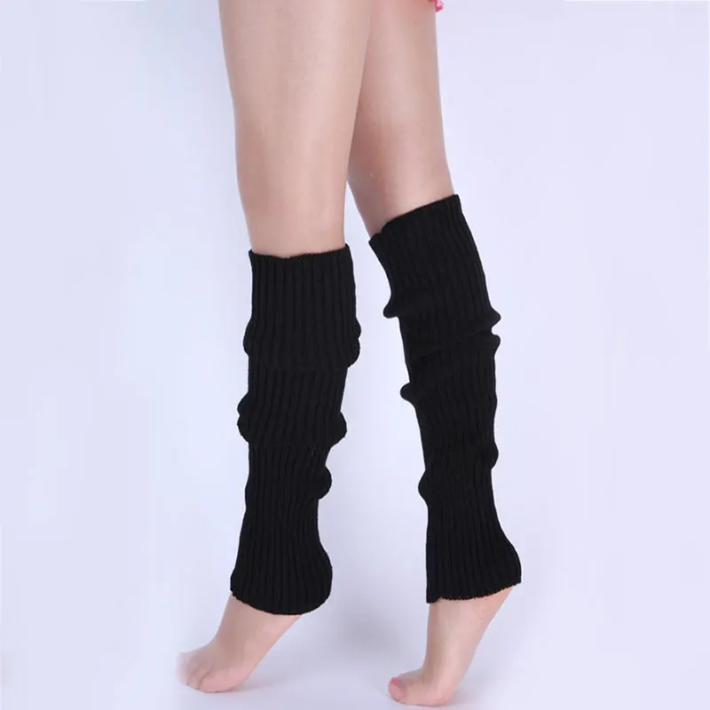 1 пара, стильные женские вязанные гетры, зимние вязанные крючком Модные женские леггинсы, теплые гетры для ног, Calcetines Mujer Chaussette Femme - Цвет: Черный
