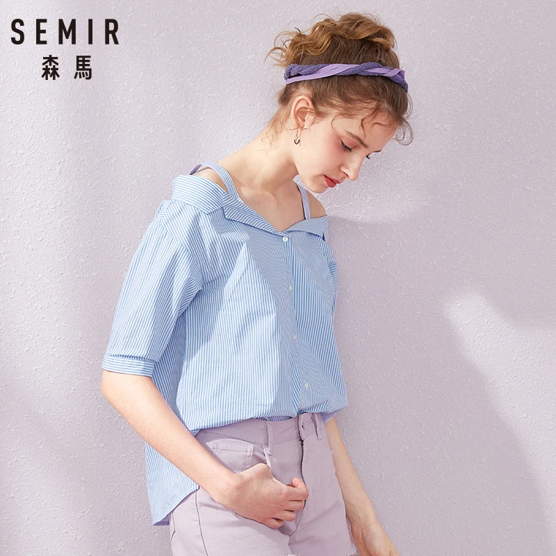 SEMIR женская блузка размера плюс Сексуальная Блузка с цветочным принтом и