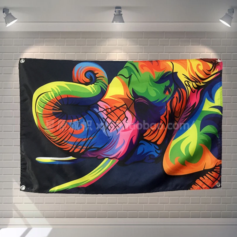 Креативные баннеры &quotСлон&quot в стиле поп-арта подвесной флаг Настенная Наклейка