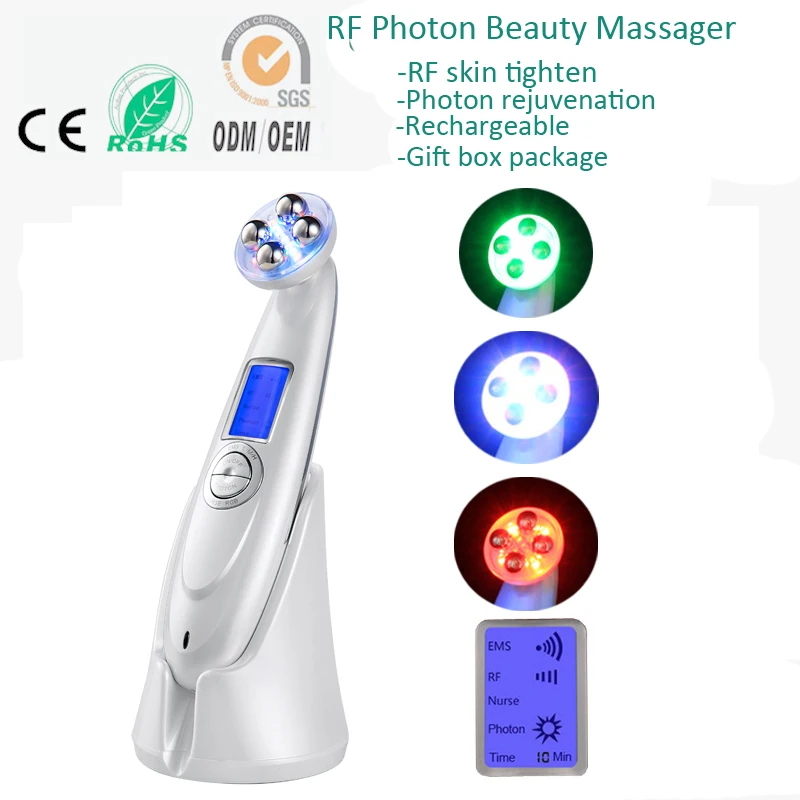 

Needle Free RF Electroporation Wrinkle Acne Blemish Elimination Vibrating Face Toning Skin Lifting Led Photon Beauty Device