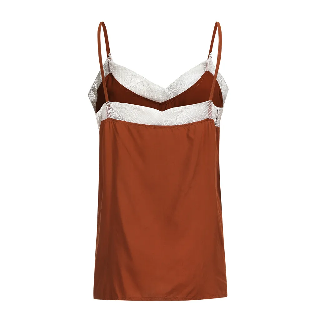Moda Mujer Verano Топ женские летние кружевные лоскутные кофты повседневные топы жилет без рукавов элегантное дамское сексуальное нижнее белье femme#5