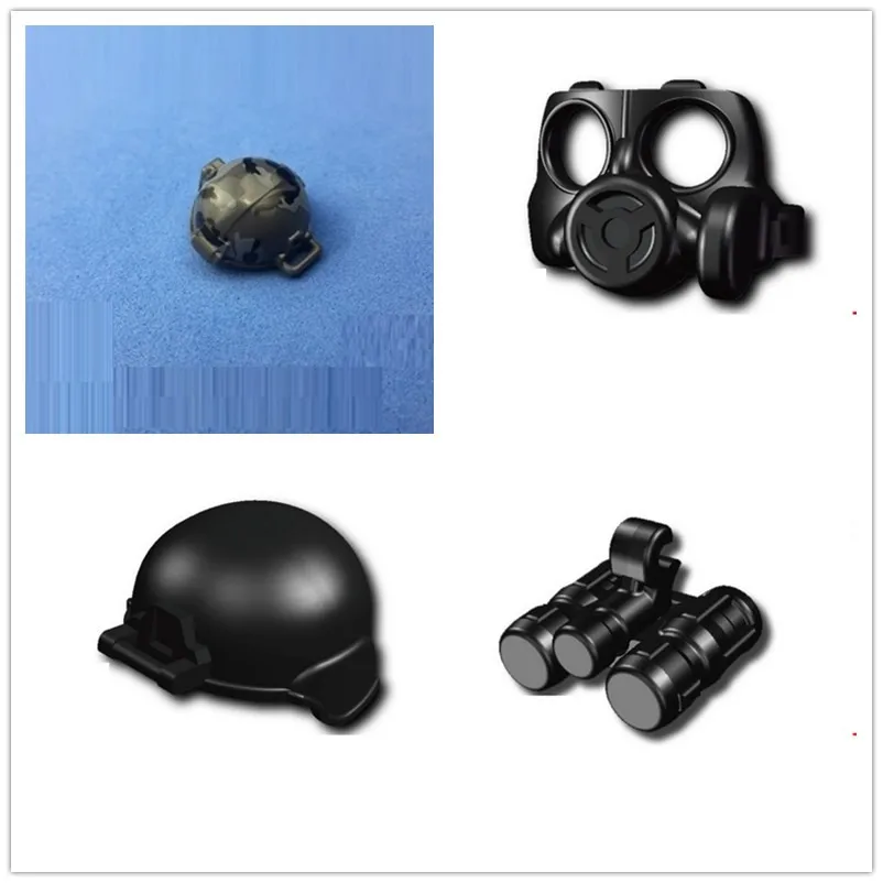 

Gas Mask Night Vision Camouflage Tactical Helmet Original Blocks Toys Swat Police Military Weapon Model Accessories Mini Figures