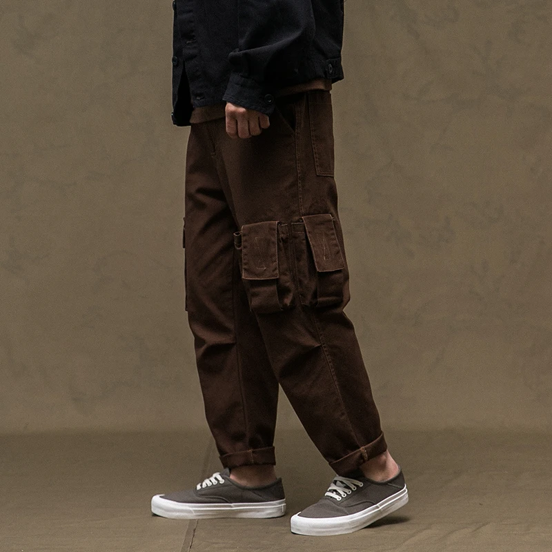 Мужские модные повседневные брюки в стиле хип-хоп, мужские брюки-карго с несколькими карманами, шаровары
