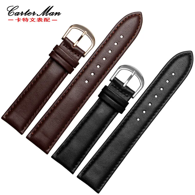 Ремешок для часов из натуральной кожи мужчин и женщин 18 мм 19 20 21 22 мм|genuine leather watch