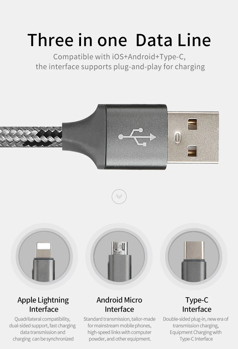 Зарядный шнур для телефона c type кабель micro usb 3 в 1 для apple iphone 7 11 pro max xr usb c кабель Быстрая Зарядка samsung кабель usb c