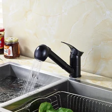 Роскошный стиль кухонный раковина кран с одной ручкой выдвижной смеситель кран 360 градусов Поворот кран масло втирают Бронзовый