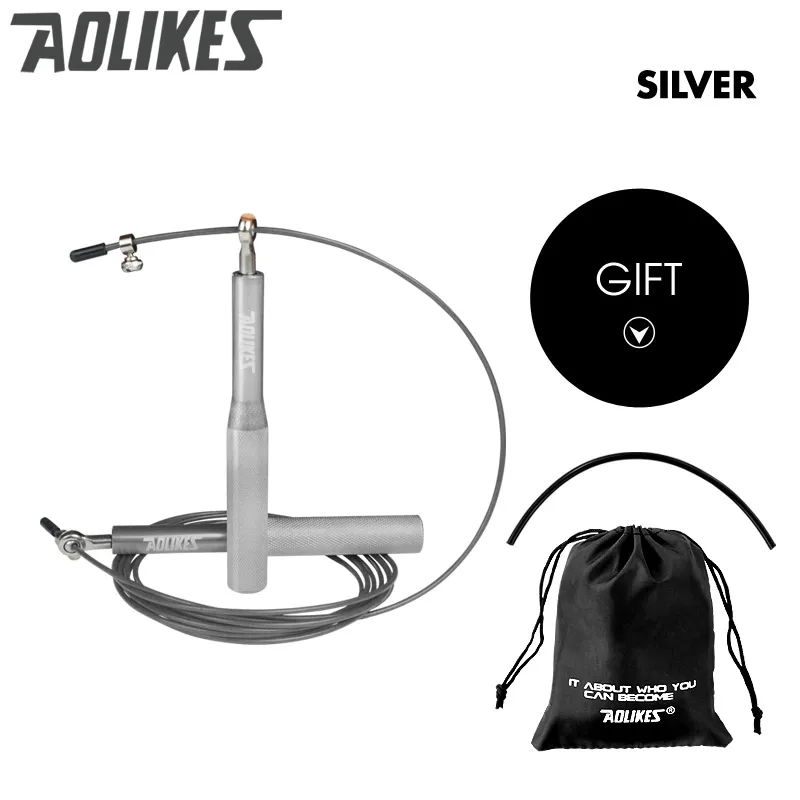 silver upgrade Скакалка для кроссфита, Профессиональная Скакалка для ММА бокса, фитнеса, тренировки с сумкой для переноски, запасной кабель - Цвет: silver upgrade