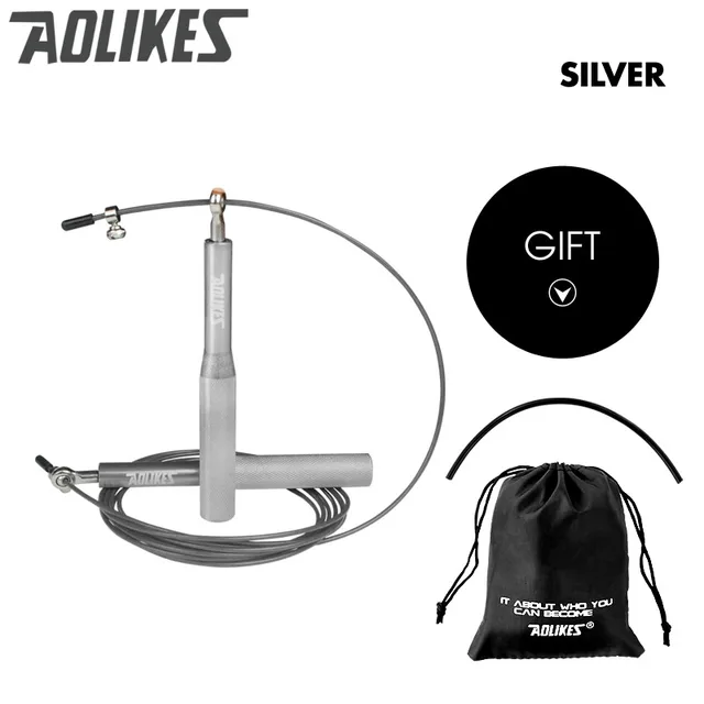 Crossfit Speed Jump Rope Professional Skipping Rope For MMA Boxing Fitness Skip Workout Training With Carrying Bag Spare Cable silver upgrade3203