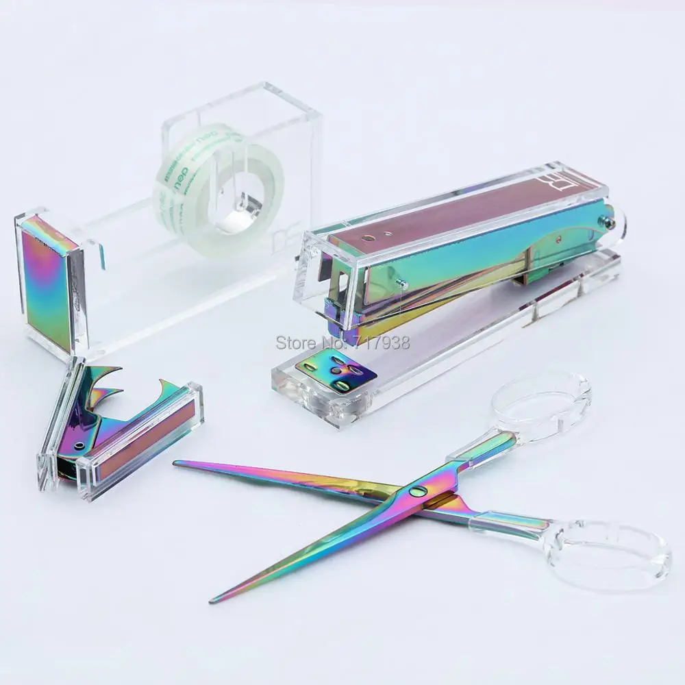 Прозрачный акриловый Радужный степлер дозатор для ленты аксессуары