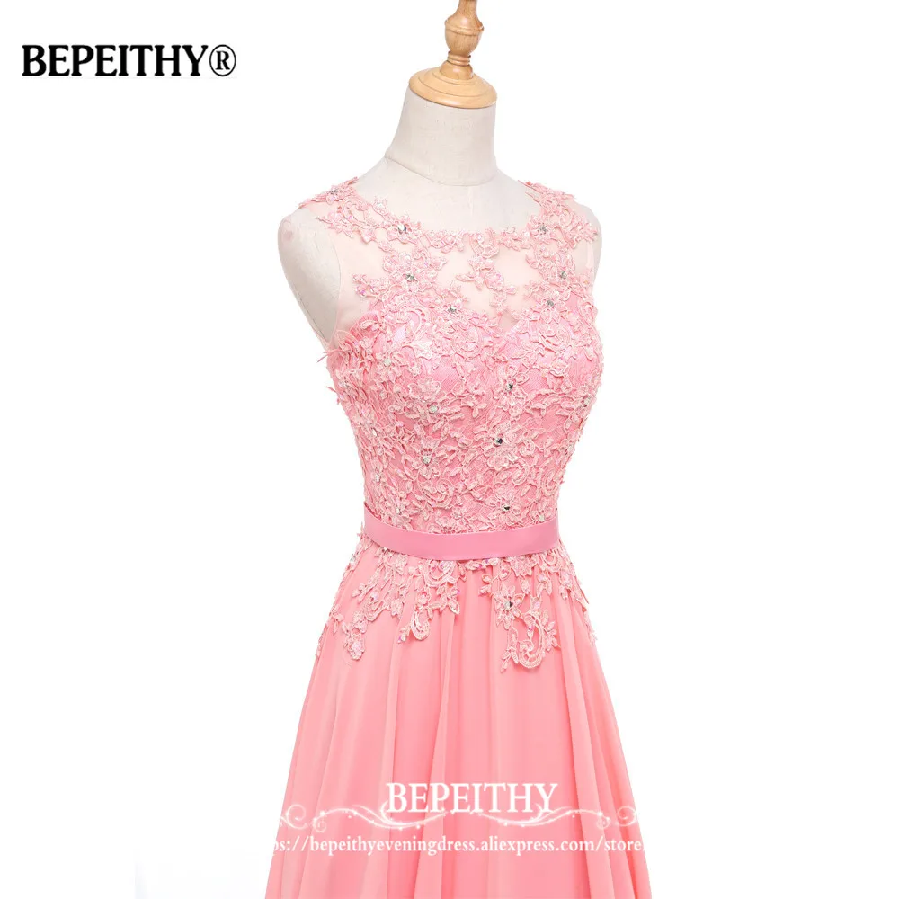 BEPEITHY vestido de festa длинное вечернее платье без рукавов мистический розовый элегантный на шнуровке когда-либо красивые платья Формальные Vestido Longo