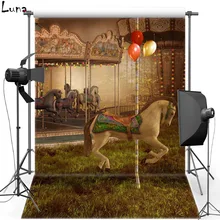 MEHOFOTO New Fabric Polyester Photography Background For Kids Merry-Go-Round Vinyl Background For Children Photo Studio 2167