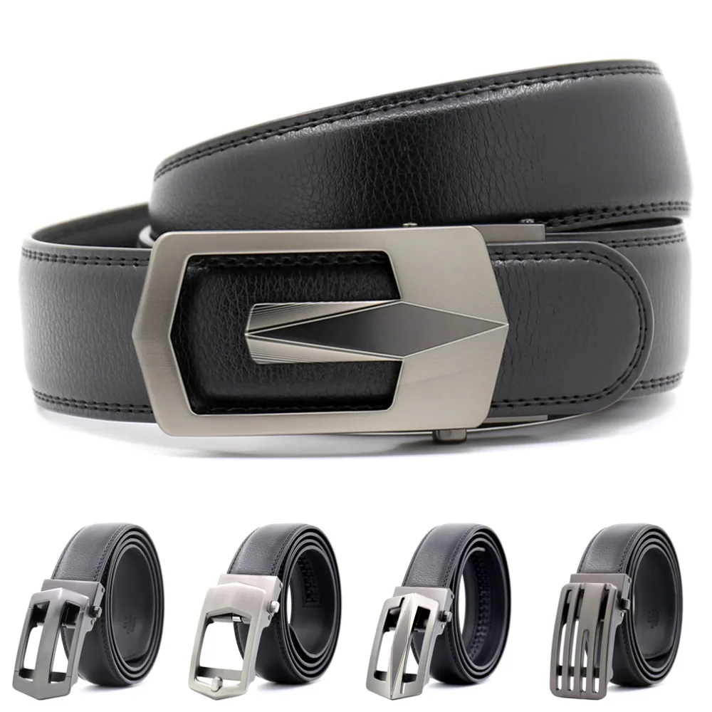 

Auto Buckle Men Belts Good Quality Cowskin Business Casual Waist Straps Genuine Leather Mens Luxury Belts Durable Male Belt
