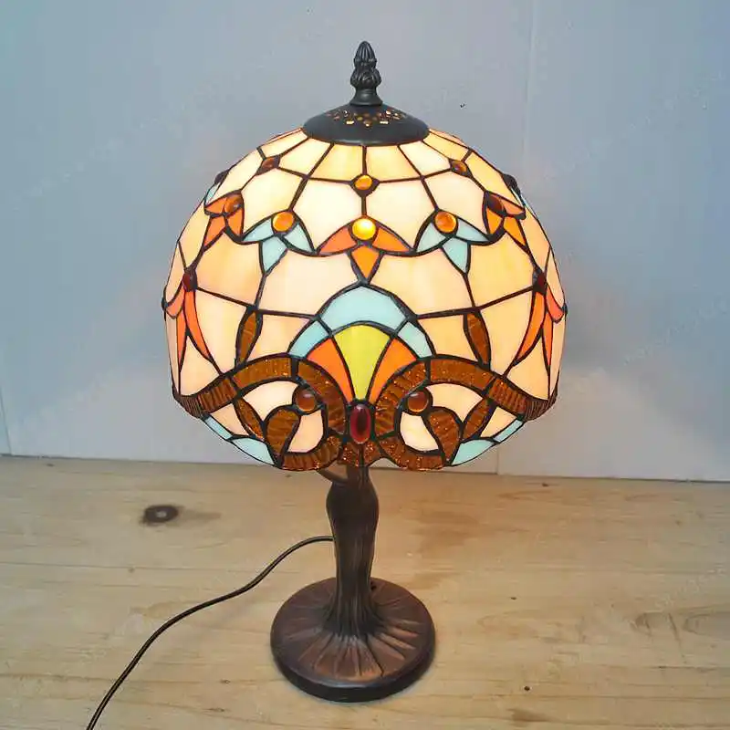 10 дюймов скандинавском стиле барокко стекло Тиффани лампа прикраватная лампа для чтения огни Свадебный декор Средиземноморский исследование