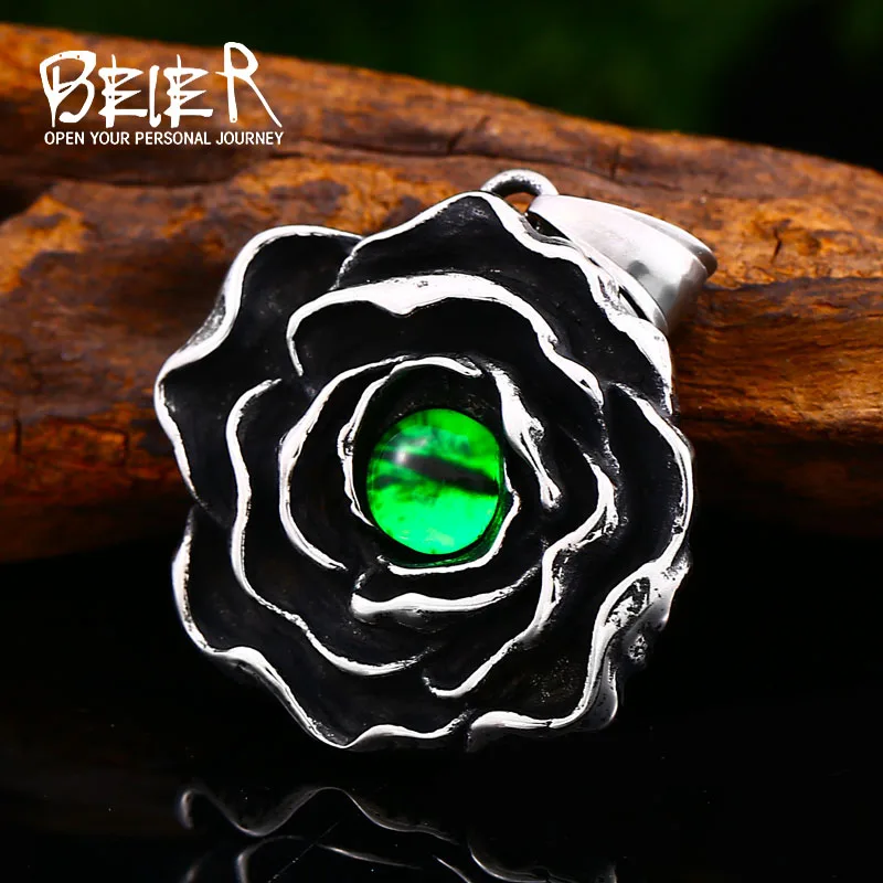 

Beier 316L stainless steel Choker Unique design flower eye pendant necklace fashion high quality jewelry free shipping LHP076