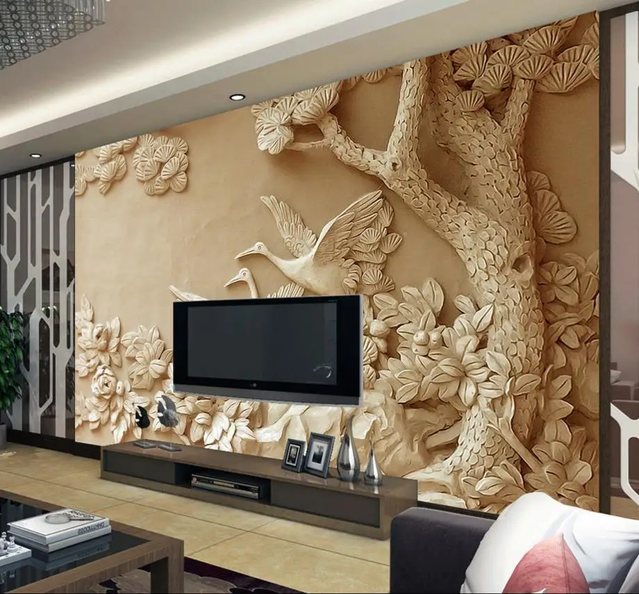 

custom 3d wall mural European Relief tree photo wallpaper for living room 3D mural bedroom wallpaper