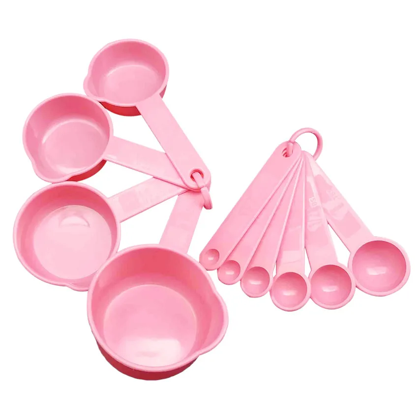 

10pcs/set Kitchen Measuring Spoons Pink Teaspoon Coffee Sugar Scoop Cake Baking Flour Measuring Cups Kitchen Cooking Tools