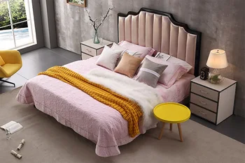

Europe and America Genuine leather bed frame Soft Beds Home Bedroom Furniture cama muebles de dormitorio / camas quarto 1.8*2 m