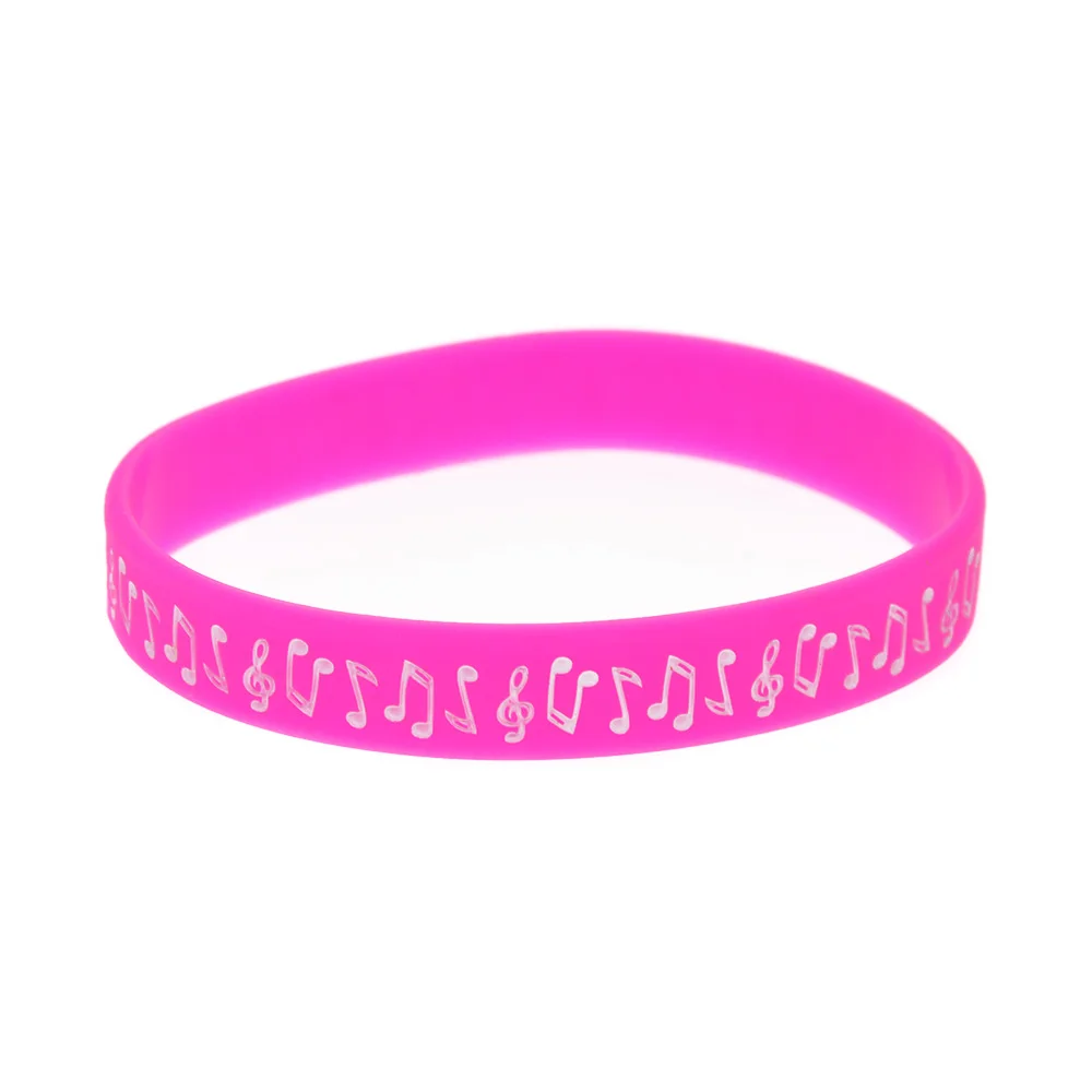 1 Stück/5 Stück Musiknoten-Armband aus Silikonkautschuk für Studenten und Musikliebhaber, 5 Farben – Detail 4