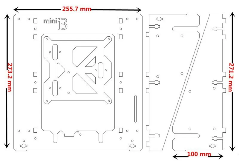 Reprap mendel prusa mini i3 алюминиевая композитная Рама 6 мм меламиновая пластина