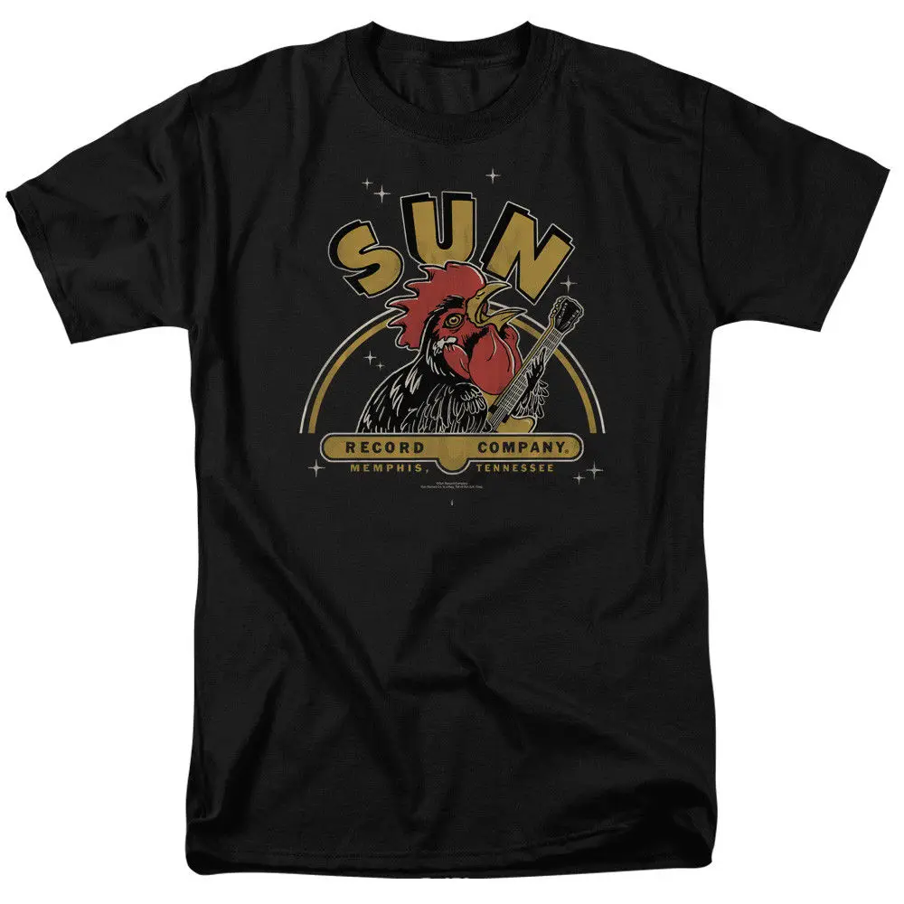 Sun Records Rocking Rooster Licensed Adult T Shirt Hip Hop men tshirt rock Unisex t shirt Fashion Tops Cool Summer Tees | Мужская одежда