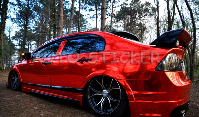 red chrome mirror vinyl car wraps 77