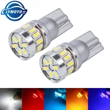 LYMOYO 1 шт. автомобильный T10 светодиодный w5w 3014 18SMD янтарно-желтый для поворотного номерного знака внутренняя Карта Купол Боковой габаритный фонарь 12 В