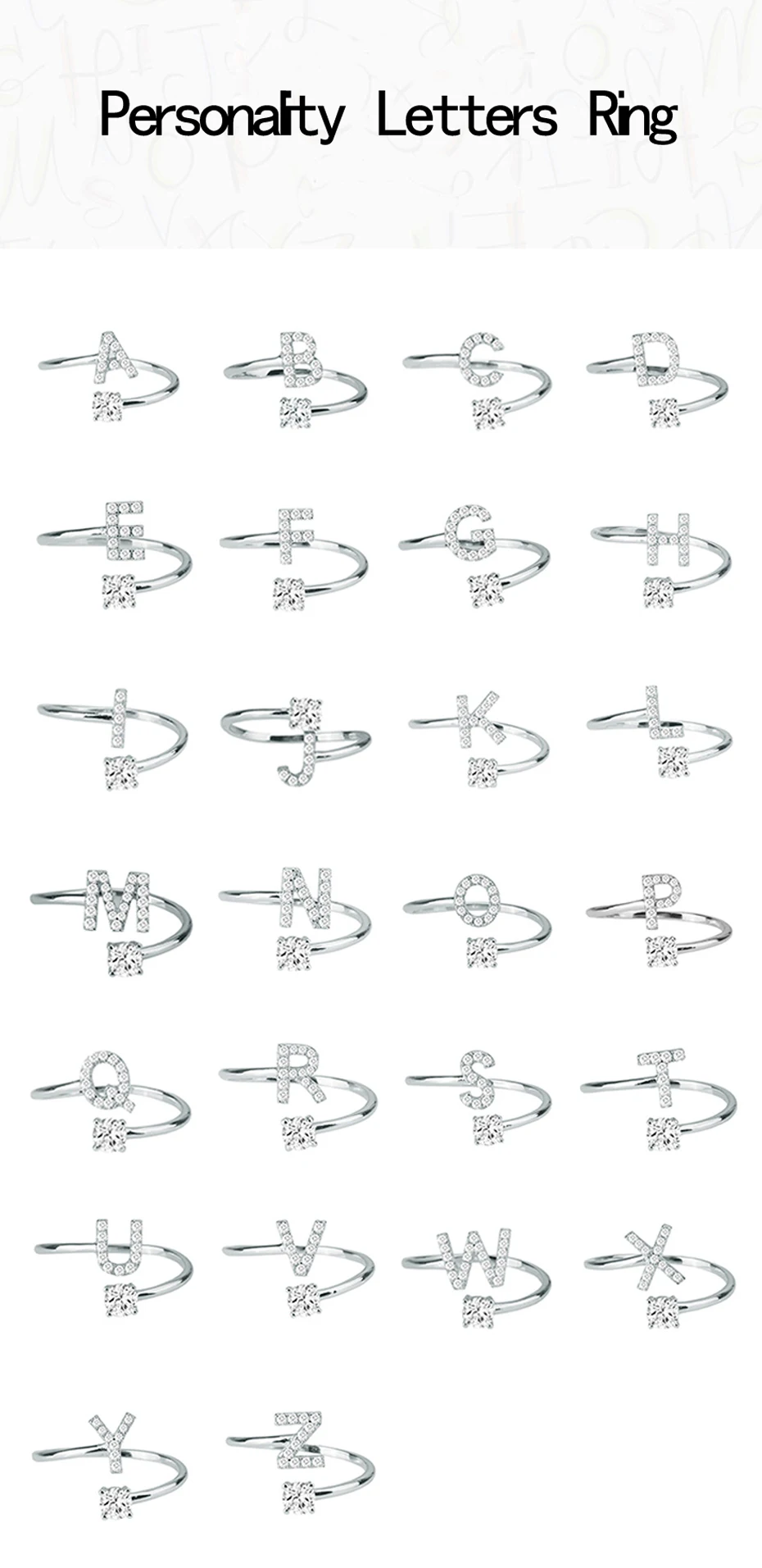 EVERLEAD popular fashion letter finger rings for women engagement ring set wedding love couple wholesale lots bulk 
