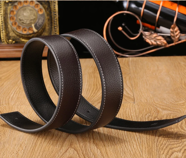 7 colors High Quality Leather Men Belts Male Belts No Buckle For Women H Buckle Two Sides Female Belt Straps With Holes black leather belt