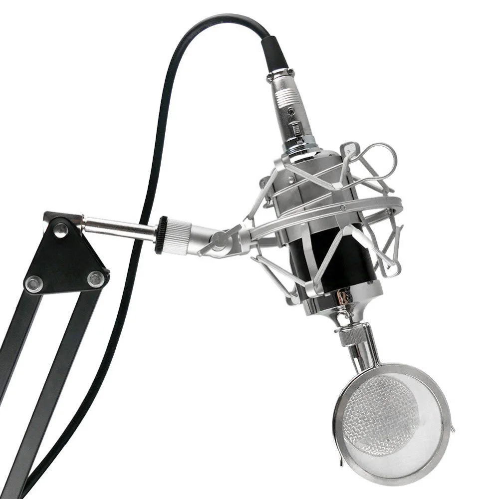 GEVO BM 8000 конденсаторный микрофон для студийной записи, проводной компьютерный микрофон с NB-35 подвесным кронштейном, поп-фильтром и амортизатором