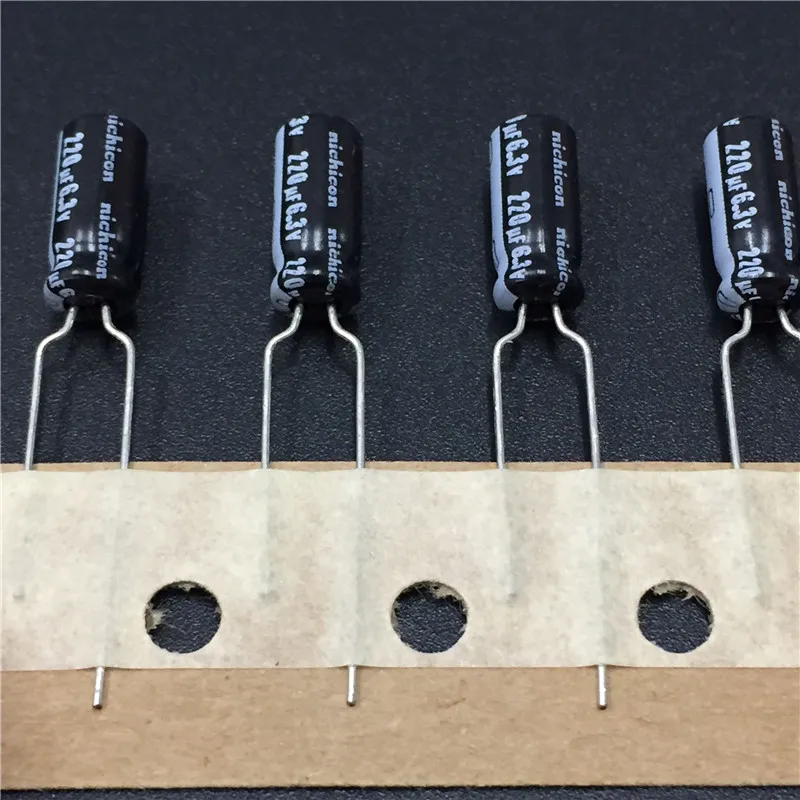 100pcs 220uF 6.3V Japan NICHICON HV Series 5x11mm High Ripple Current