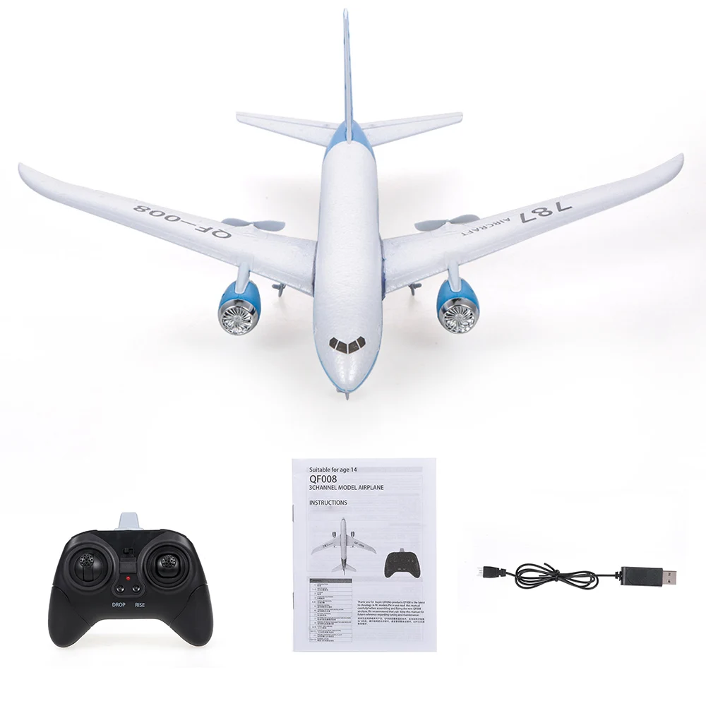 QF008 RC самолет 2,4 г 3CH EPP 550mm размах крыльев 6-Axis Gyro бар Летающая модель игрушечные самолеты подарки для детей DIY RC Самолет RTF