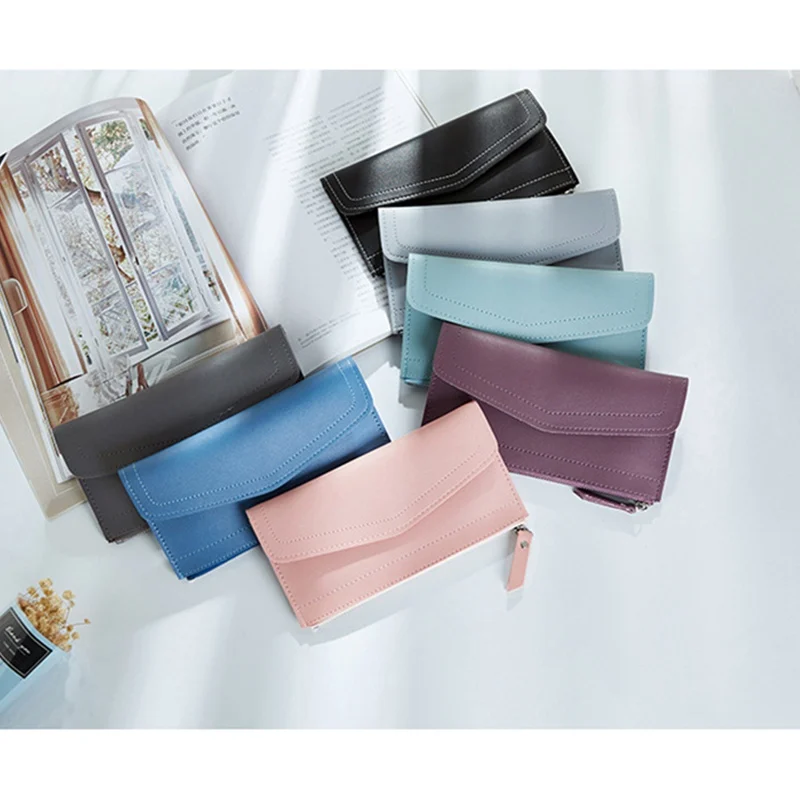 Women Wallet Purse Female Long Wallets Vintage Pouch Handbag For Women Coin Purses Solid Card Holder Portefeuille Femme 