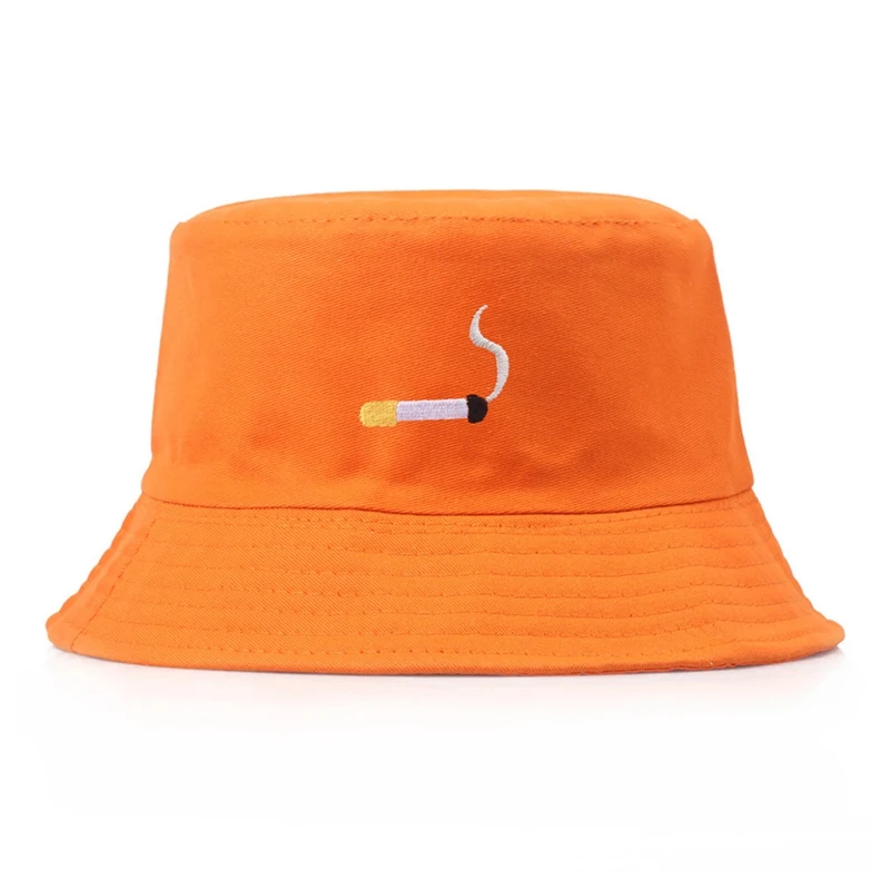 Оранжевый Панама шляпы Модные Harajuku бренд специальный дизайн Snapback шапки сигарета вышивка хип хоп ведро шапки - Цвет: OR