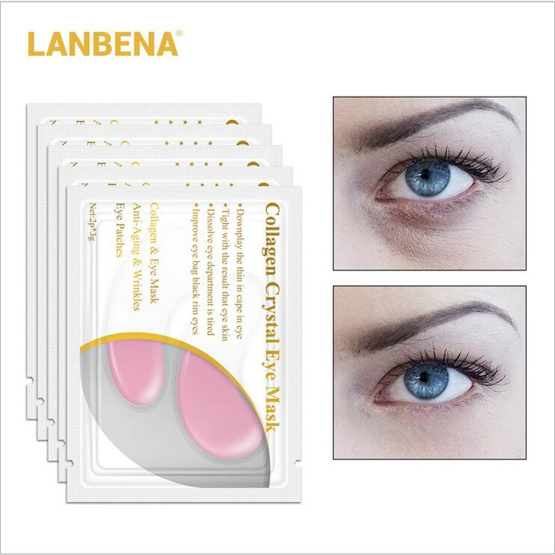LANBENA 24K Золотая маска для глаз коллагеновые патчи для глаз темные круги Отечность глаз мешок против старения морщин укрепляющий уход за кожей 200 шт = 100 пара