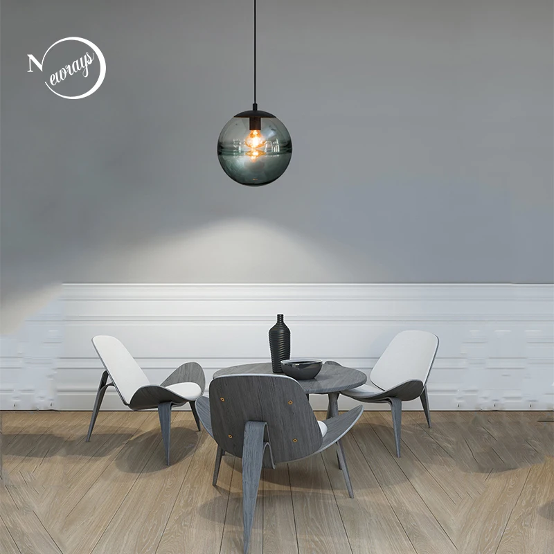 Стеклянный шар с водяным узором подвесные лампы E27 одной головкой светильники