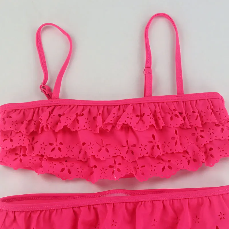 Раздельный купальный костюм с цветочным рисунком для девочек; купальный костюм для девочек; детский От 3 до 14 лет; купальный костюм из двух предметов; розовый купальный костюм; бикини для девочек; детский купальный костюм