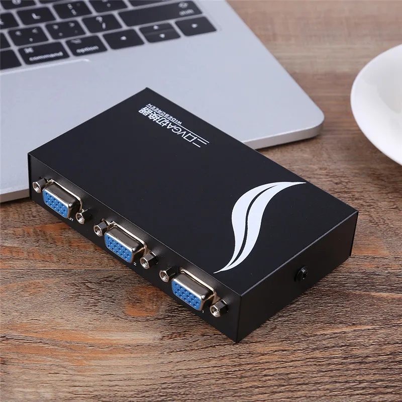 130 МГц 1-2 монитор переключатель VGA видео переключатель разветвитель VGA коммутатор конвертер адаптер коробка подключение 2 монитора/ПК к 1 монитору