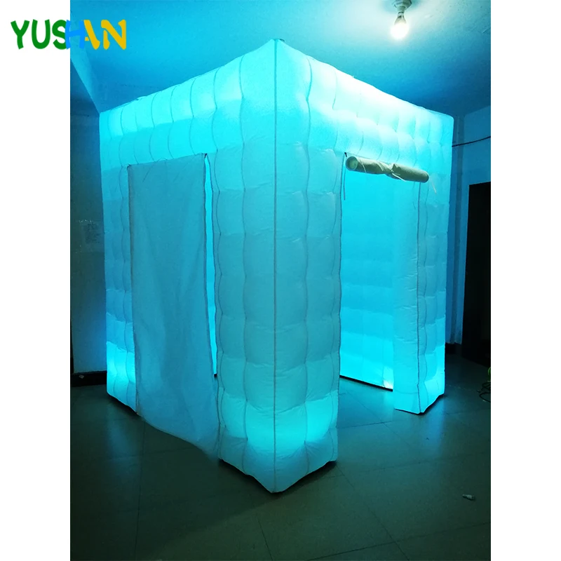 7ft cube 2 дверные рамы фон для фото с кабиной стенд с 50*50 см маленькое окно и светодио дный светодиодные ленты огни кабины палатка для украшения вечерние