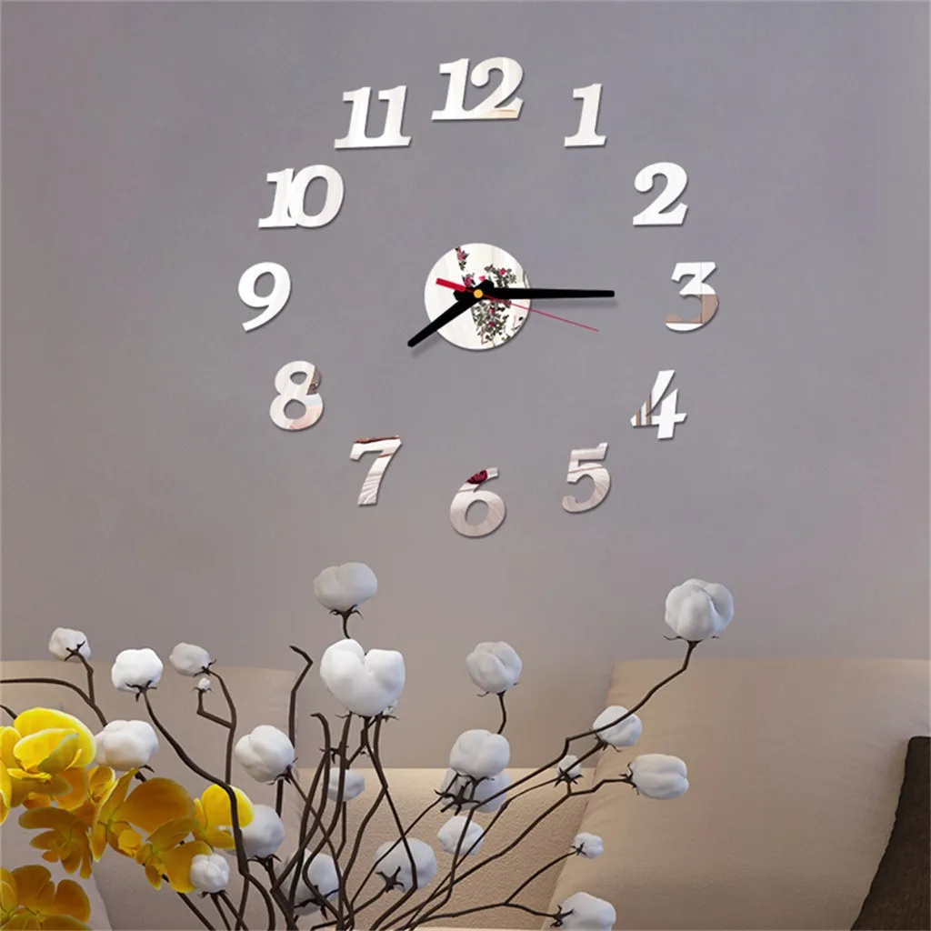 

3D Creatively Romae Digital Wall Clock Sticker Watch Modern Design Clock DIY Clocks On Wall Kitchen Clock Living Room Decor L4