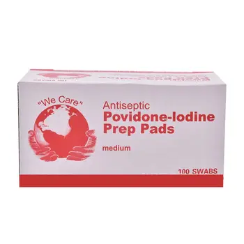

100 Pcs Povidone Iodine Disinfection Sheet Tissue Pads Sterilization First Aid Kit Emergency Disposable Hygiene